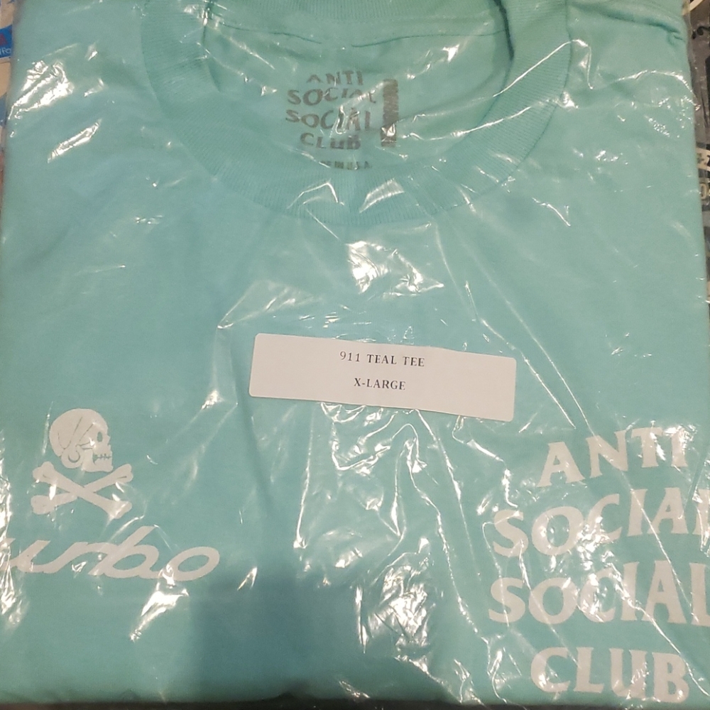 Anti social social club turbo teal tee XL
